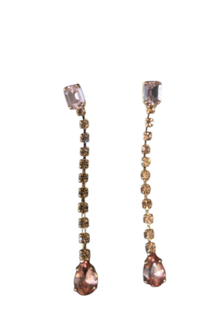 Gio Preziosi Orecchini Pendenti Con Pietra Rosata
