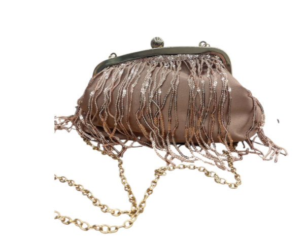 Mya Accessories Pochette Con Frange Oro Rosa