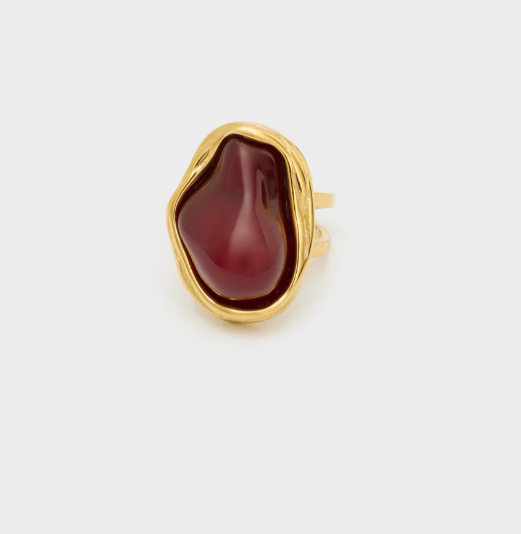 NALI ANELLO REGOLABILE CON PIETRA ROSSO/ORO PWAN0003