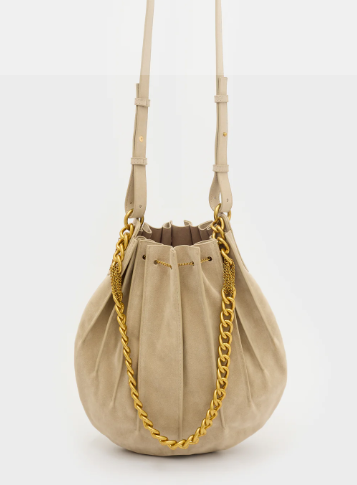NALI BORSA EVISSA A SPALLA SCAMOSCIATA BEIGE LDBS0155