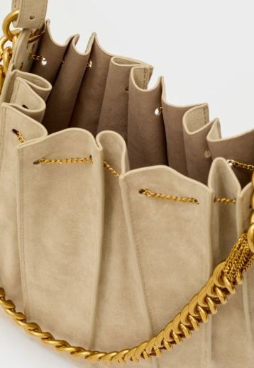 NALI BORSA EVISSA A SPALLA SCAMOSCIATA BEIGE LDBS0155