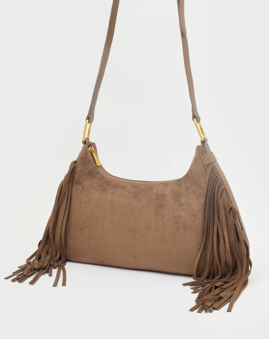 NALI BORSA DALLAS A SPALLA CON FRANGE MARRONE