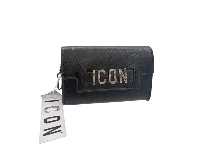 Icon Borsa a Spalla/Tracolla Nera Lana ICBS07A01