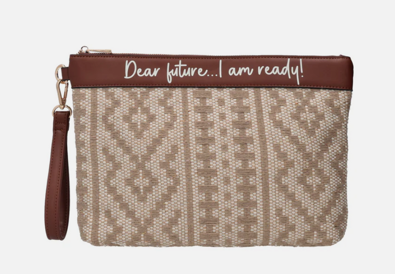 Le Pandorine Pochette Giulia intrecciata con polsiera colore naturale PS2620B29