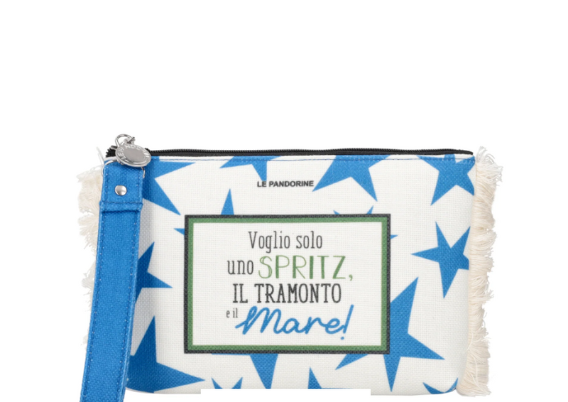 Le Pandorine Pochette Marina in tessuto con polsiera colore bianco PS2635B81