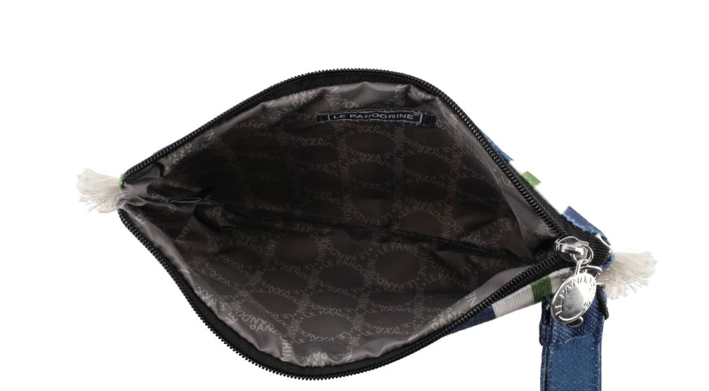 Le Pandorine Pochette Marina in tessuto con polsiera colore blu PS2635B81