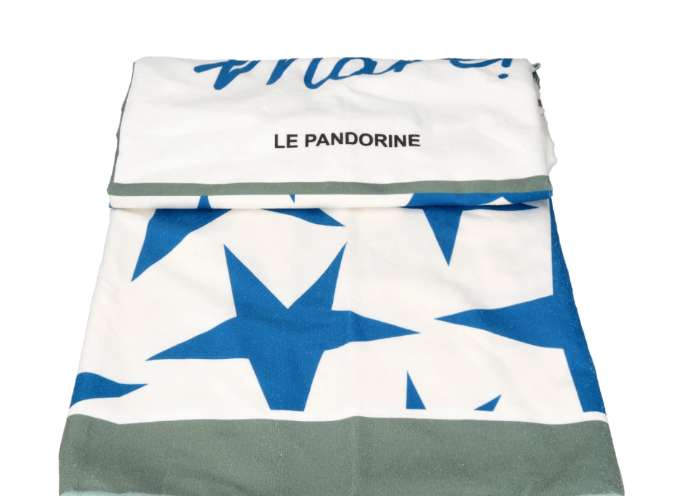 Le Pandorine Telo mare con scritta colore bianco PS2635F06