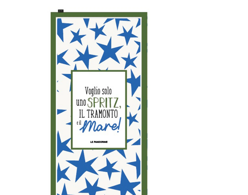 Le Pandorine Telo mare con scritta colore bianco PS2635F06