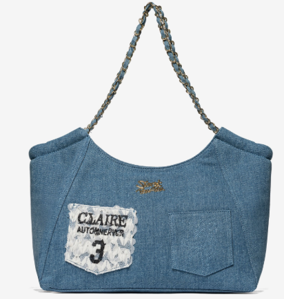 Secret Pon Pon Borsa a Mano/Tracolla Denim Tote Poche