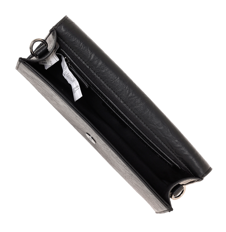 ICON BORSA A TRACOLLA NERA CON SCRITTA IN ARGENTO LANA ICBS07A02