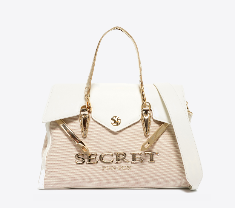 Secret Pon Pon Borsa a mano/Tracolla Quiny Strong Large White/Sand