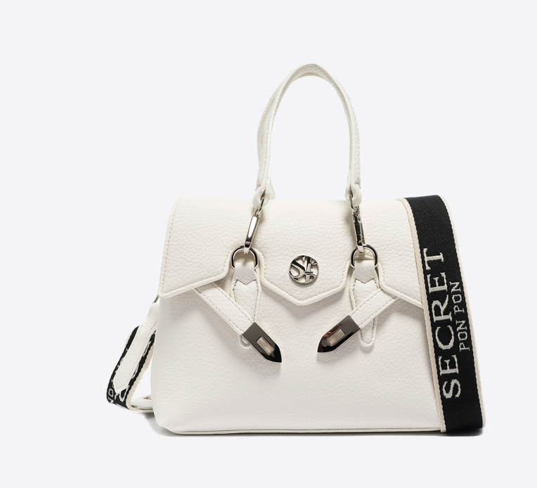 Secret Pon Pon Borsa a mano/Tracolla Quiny Small White