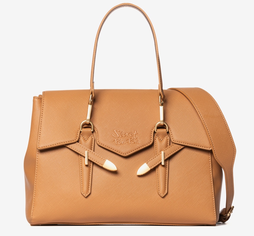 Secret Pon Pon Borsa a mano/Tracolla Yalis Grain Medium Camel