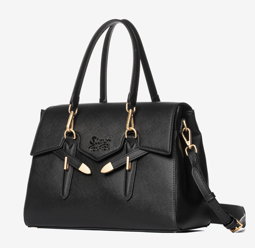 Secret Pon Pon Borsa a mano/Tracolla Yalis Grain Medium Black