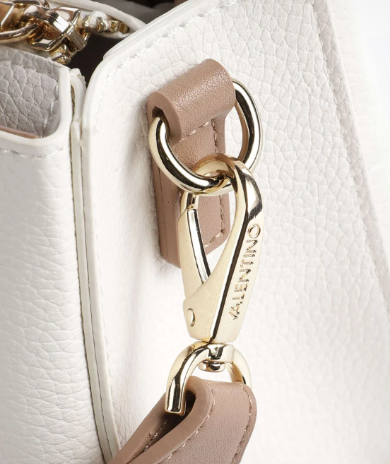 Mario Valentino Alexia Borsa VBS5A805 Doppio Manico Piccola Bianco/Cuoio