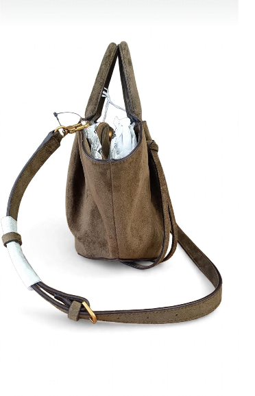 Guess Borsa a Mano in Camoscio Color Verde Oliva SG223706