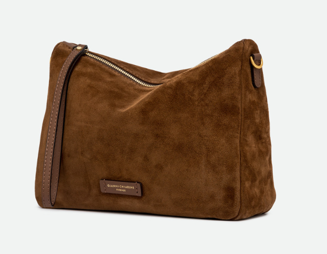 Gianni Chiarini Firenze Borsa a Mano Nora Pouch Cognac + Tracolla 8057145876061