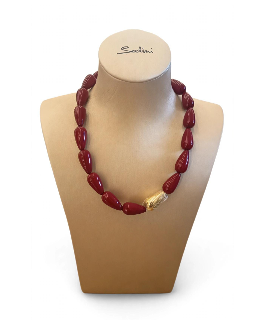 Sodini Collana Bordeaux con Pepita Oro 832408T