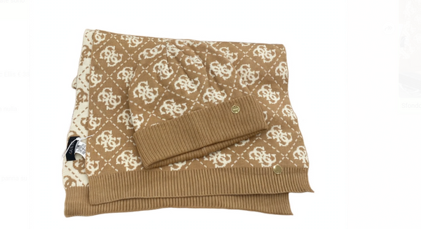 Guess Sciarpa e Cappello Logato Beige/Panna Reverse GFBOXWP6401