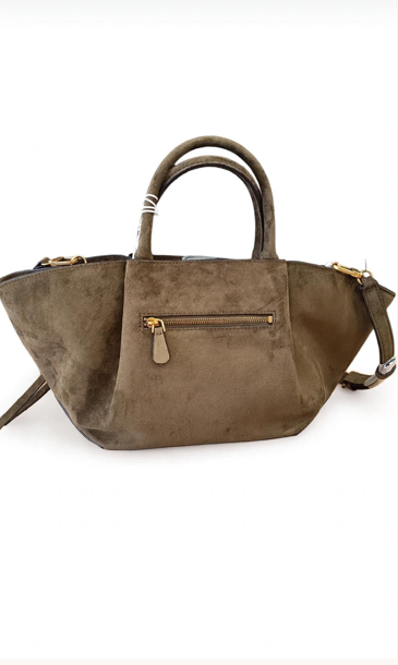 Guess Borsa a Mano in Camoscio Color Verde Oliva SG223706