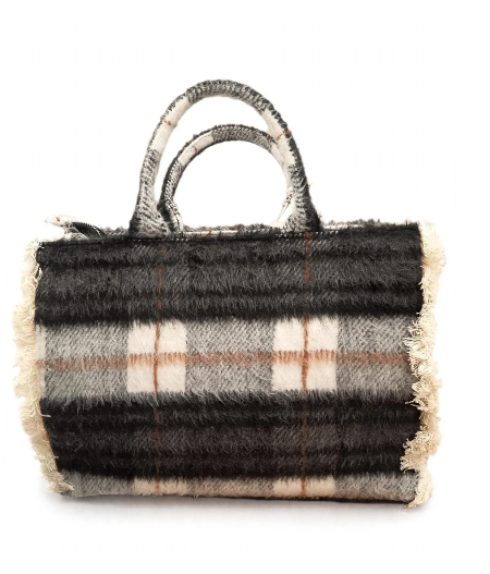 Marc Ellis Borsa a Mano + Tracolla Nera Buby Plaid L