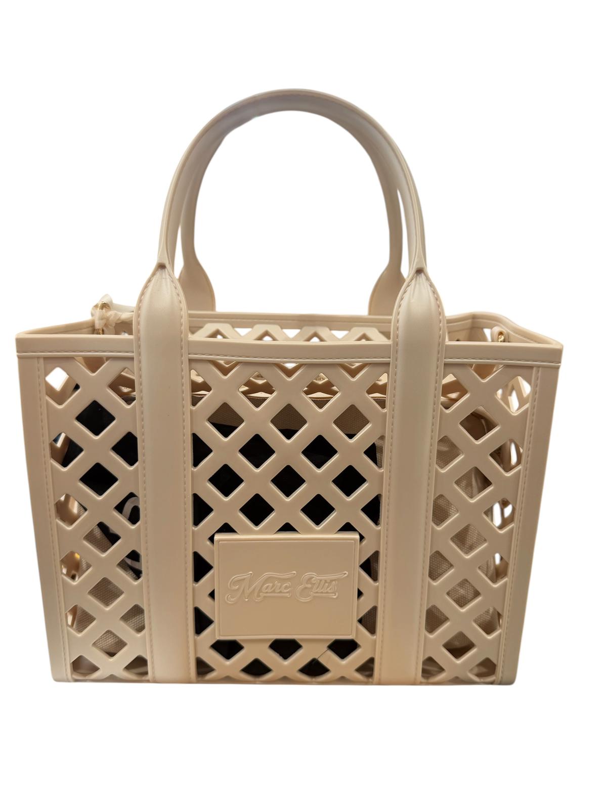 Marc Ellis Borsa a Mano Flat Plot Beige/Light Gold