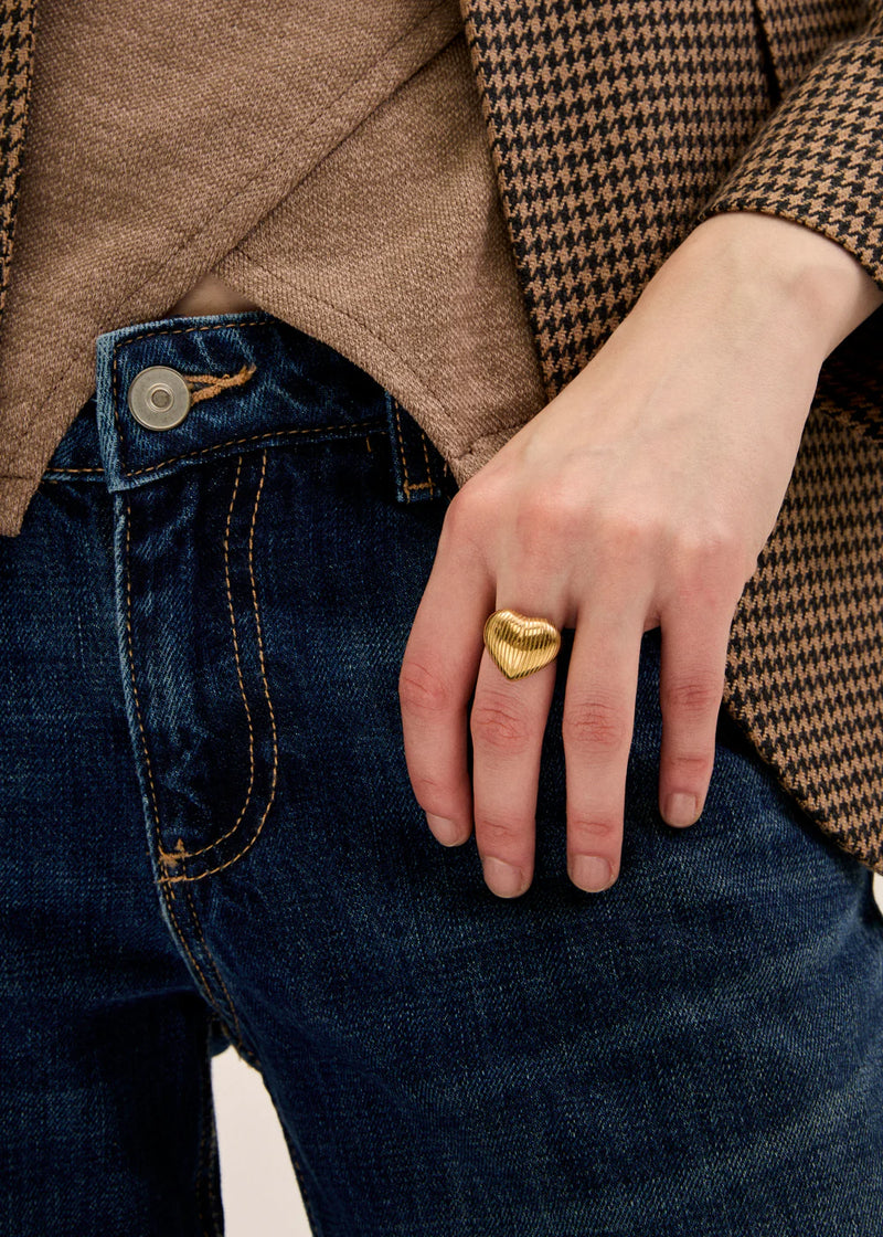 Nali' Anello Cuore Zirgonati Oro