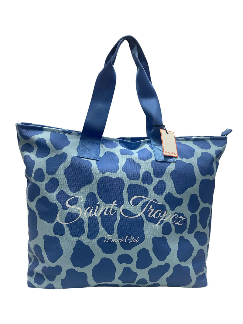 Kuvè Borsa Mare Grande Blu Leopard