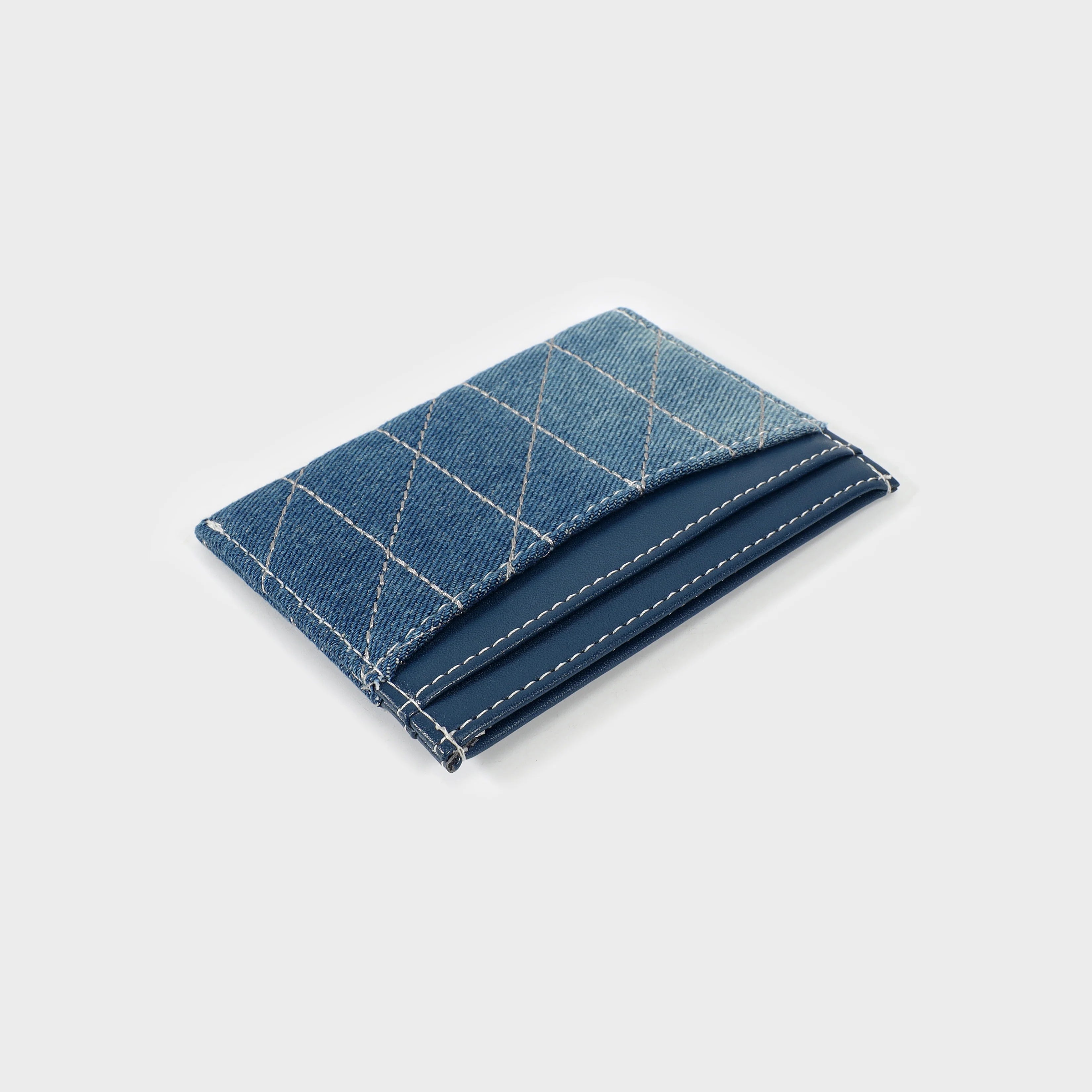 Label Rose Portacarte DENIM CARD WALLET - BLUE