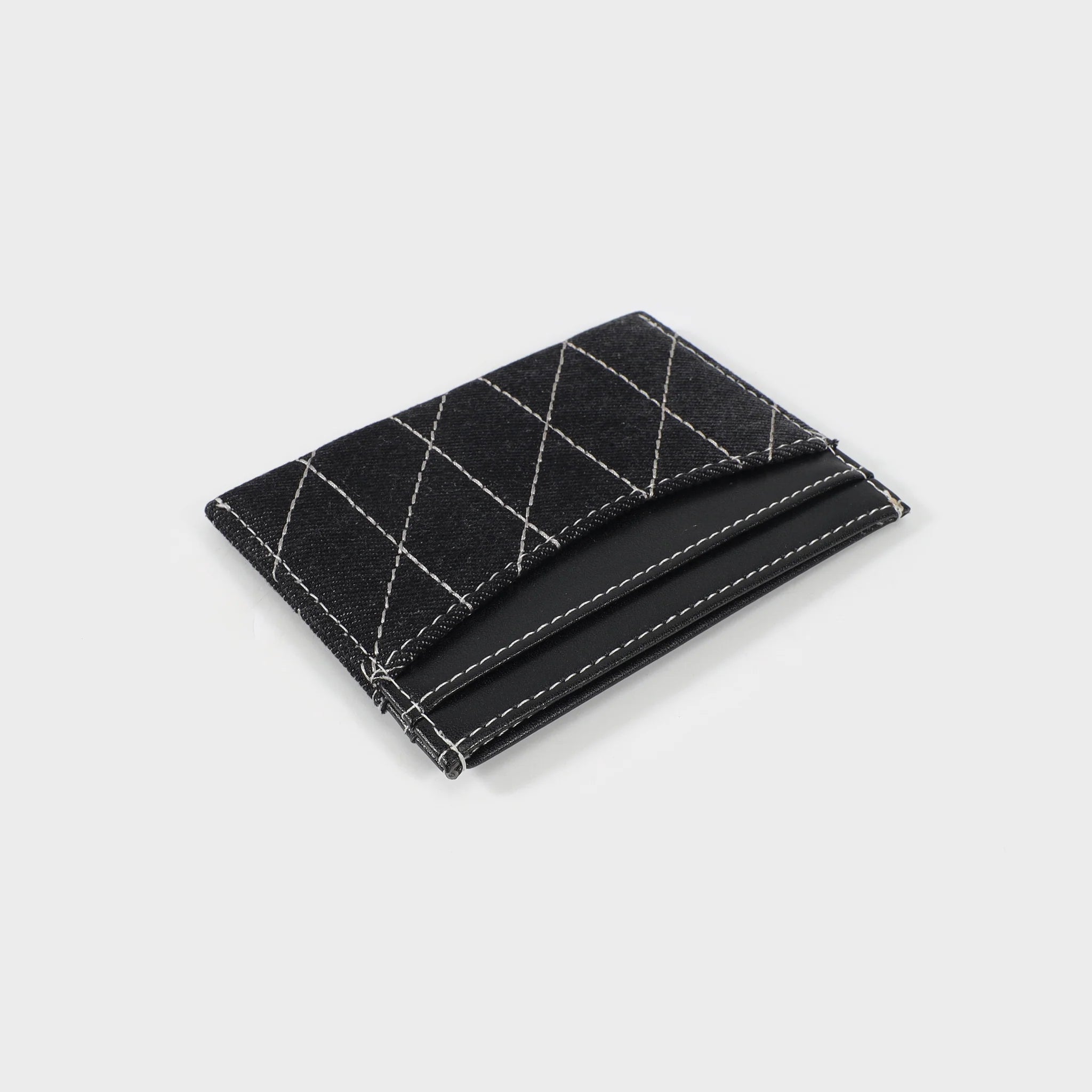Label Rose Portacarte DENIM CARD WALLET - BLACK