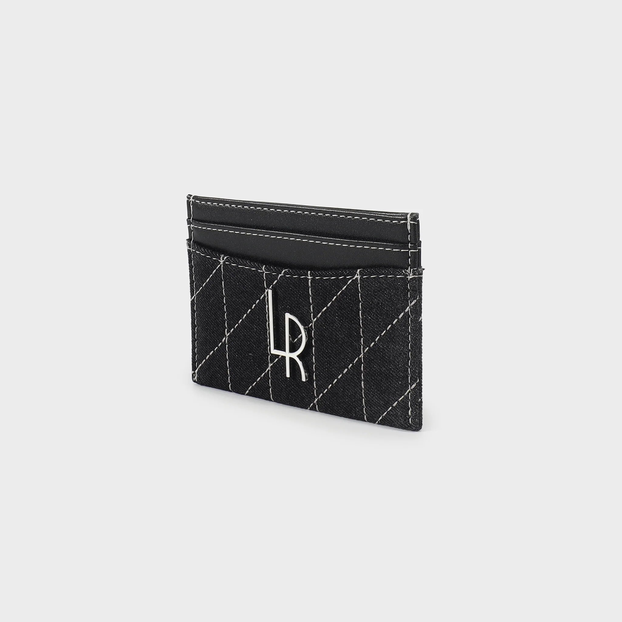 Label Rose Portacarte DENIM CARD WALLET - BLACK