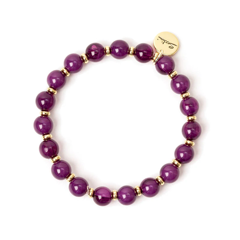 Bracciale elastico a grandi boule Ester - Viola