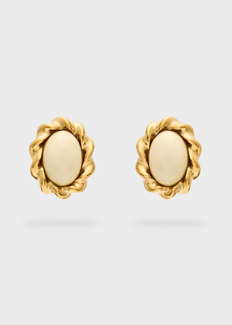 Nali' Orecchini Frame Oro Pietra Beige