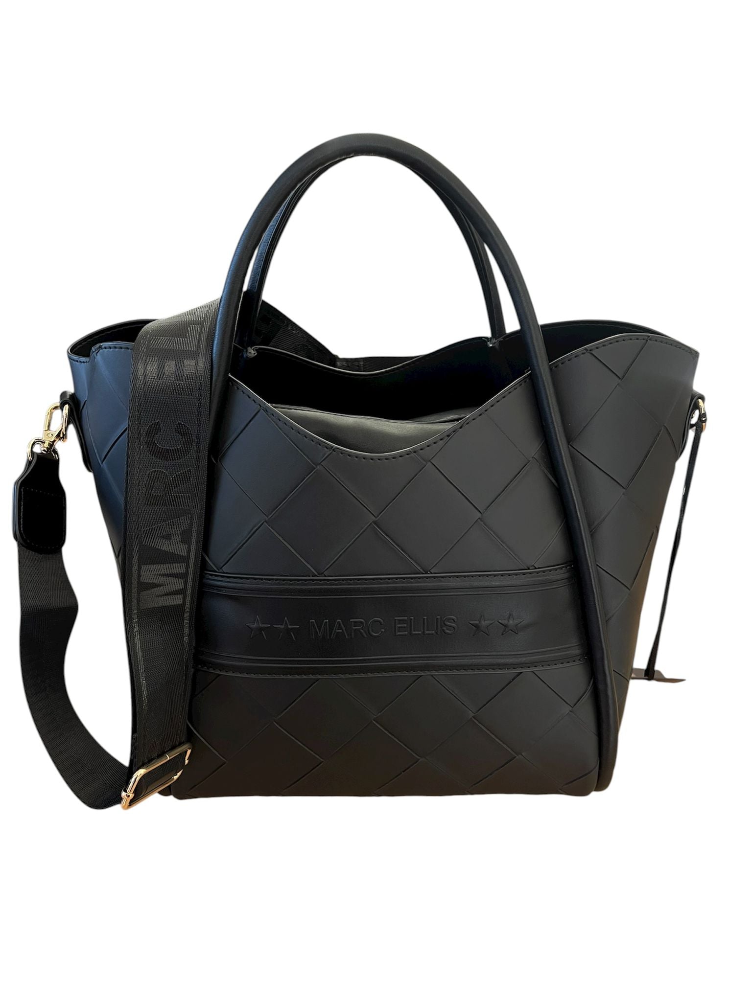 Marc Ellis Borsa A Mano Basket plait black/gold