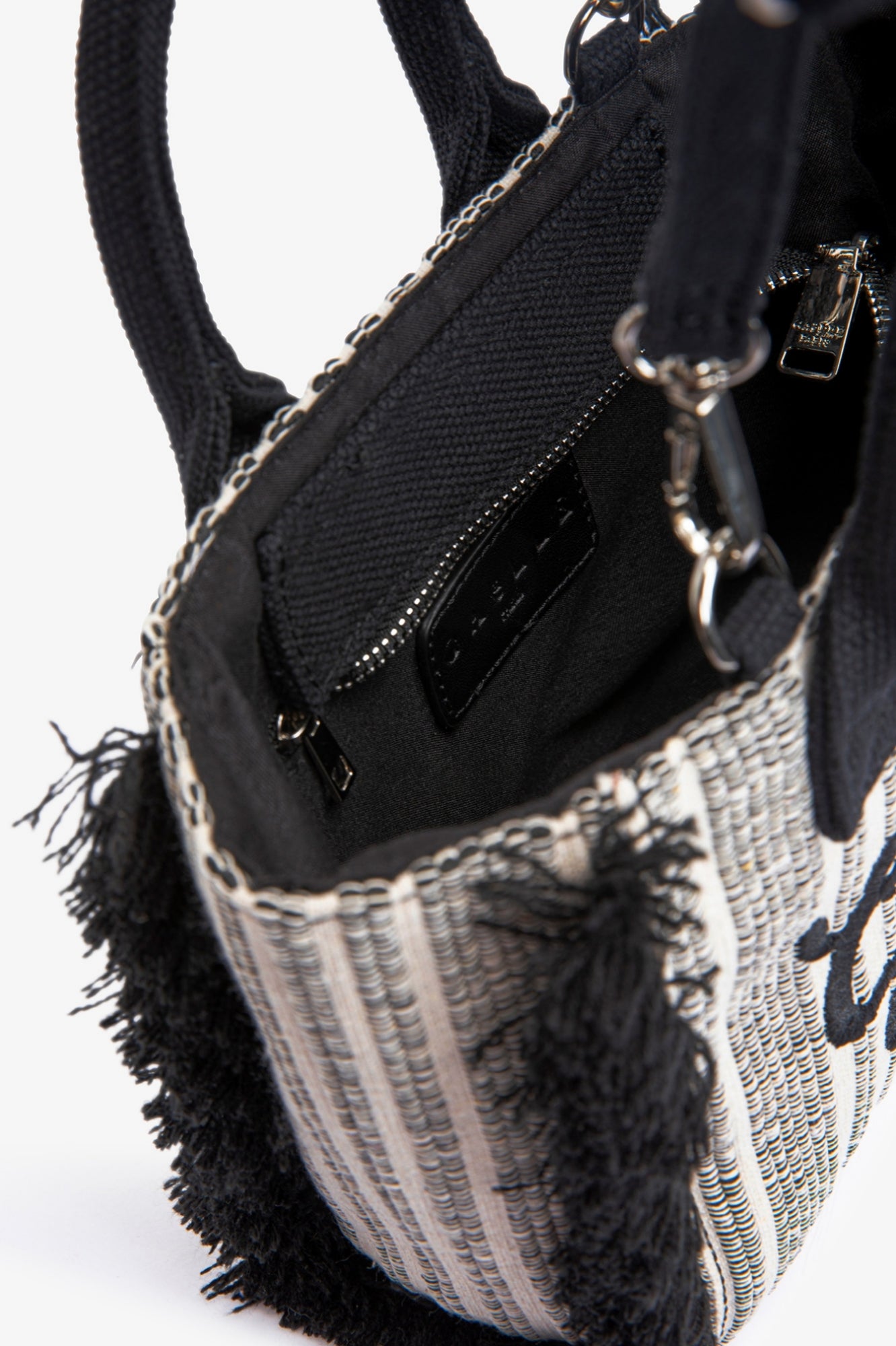 Gaelle Maxi Shopper Ricamo Firma Nera GAACW03192