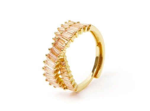 Sodini Bijoux Anello a due linee incrociate Serenissima - Champagne 912907DC