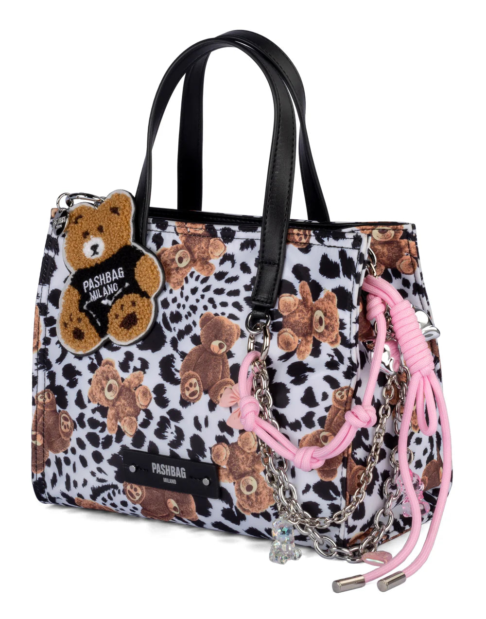 Pashbag Borsa a Mano Orsetto Bianca/Nera
