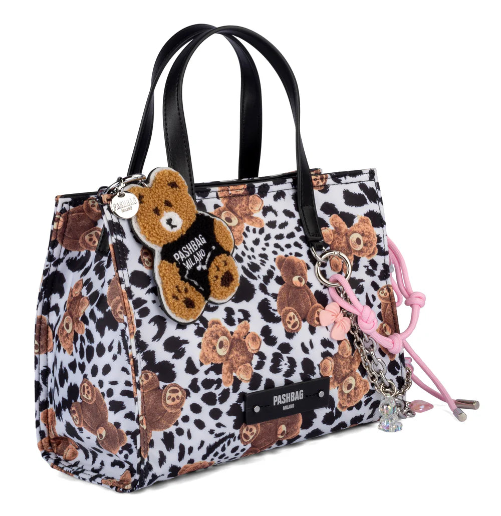 Pashbag Borsa a Mano Orsetto Bianca/Nera