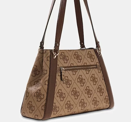 Guess Borsa A Spalla con Logo Karnilla Latte Logo
