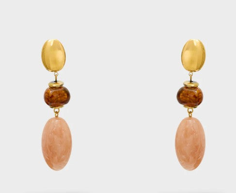 Nali' Orecchini Paola In Resina Marrone/Rosa LNOR0138