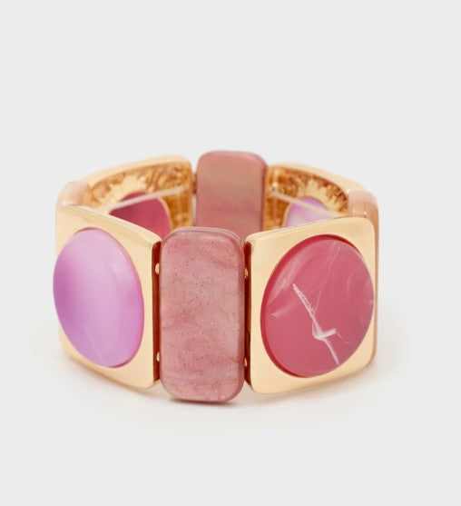 Nali' Bracciale Elastico In Resina Viola/Oro DUBR0060
