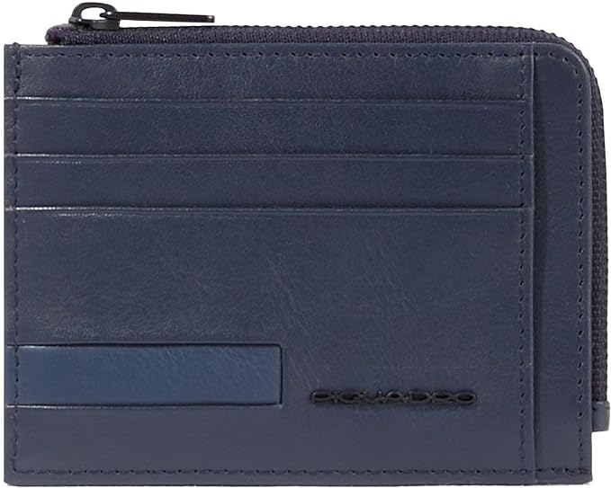 Piquadro Portamonete con Porta Documenti e Carte di Credito Blu