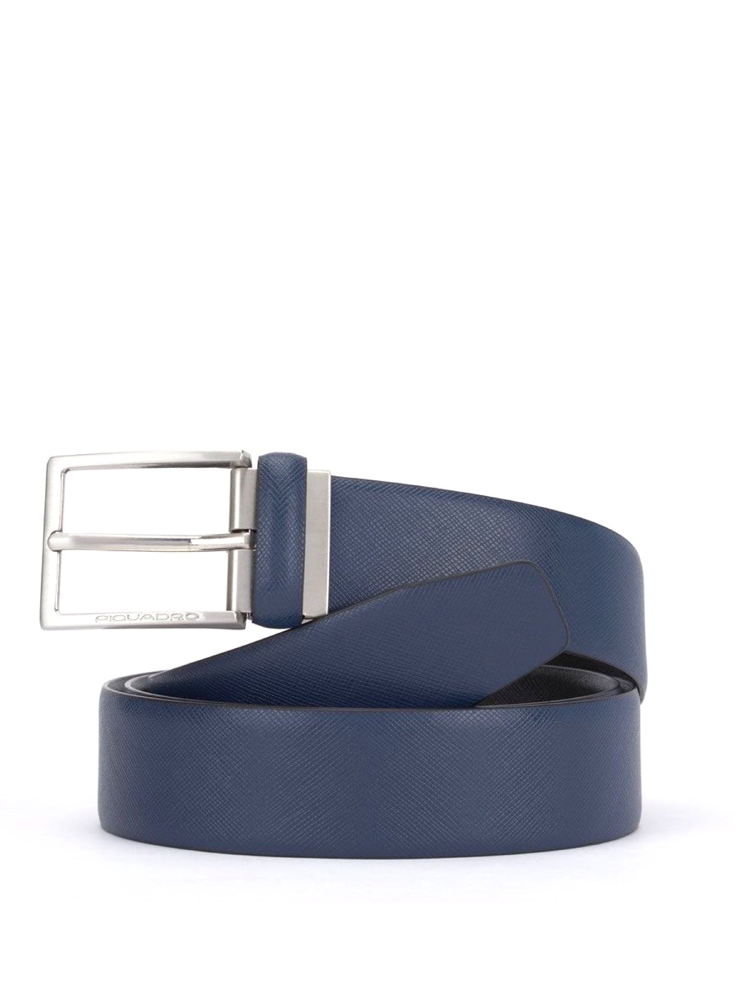 Piquadro Cintura uomo reversibile con fibbia ad ardiglione Blu/Nero