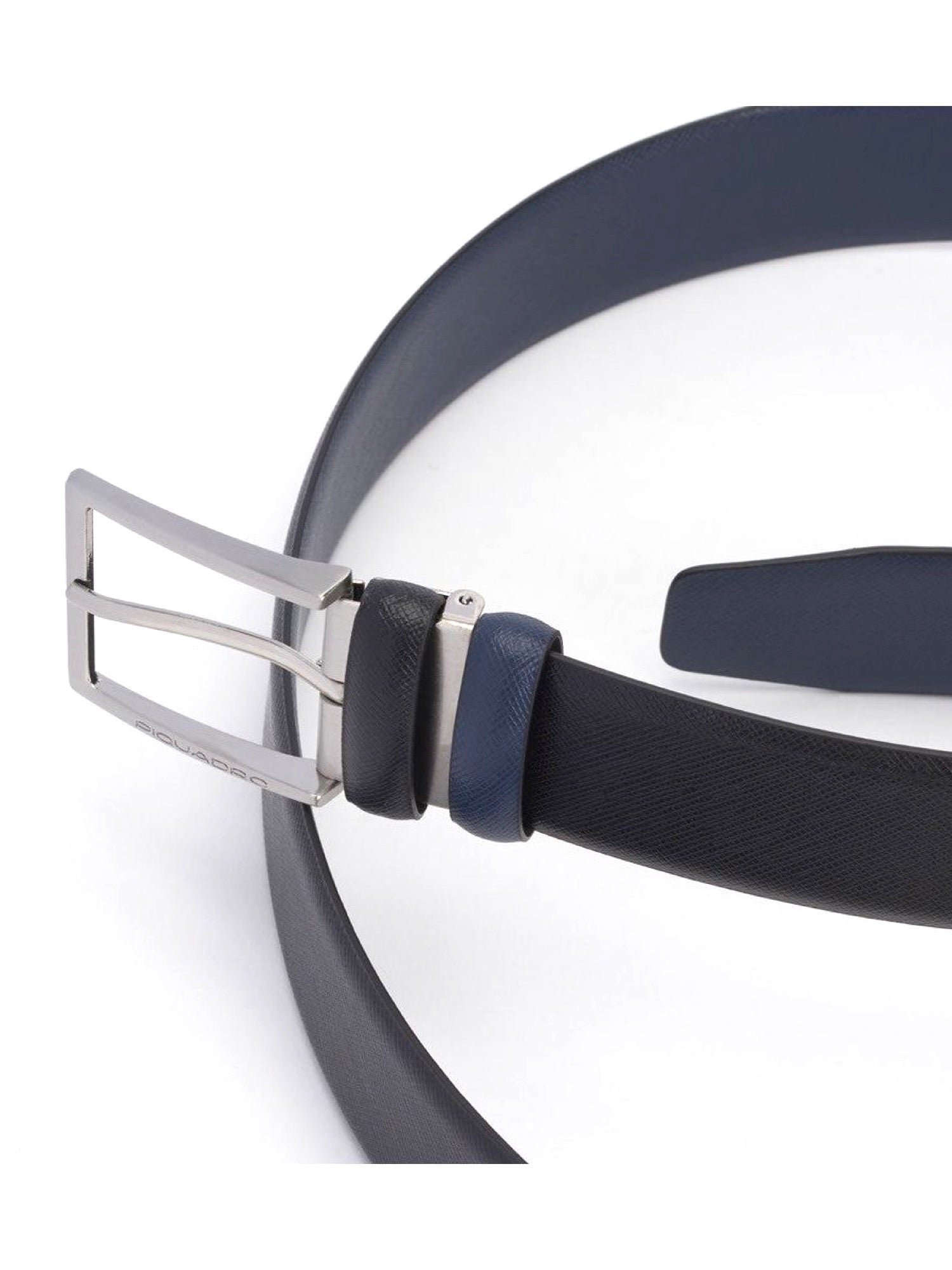 Piquadro Cintura uomo reversibile con fibbia ad ardiglione Blu/Nero