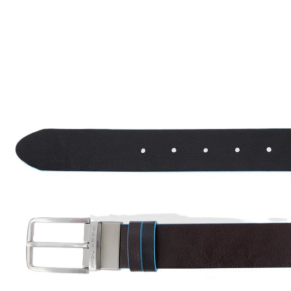 Piquadro Cintura uomo reversibile con fibbia ad ardiglione Mogano/Nero