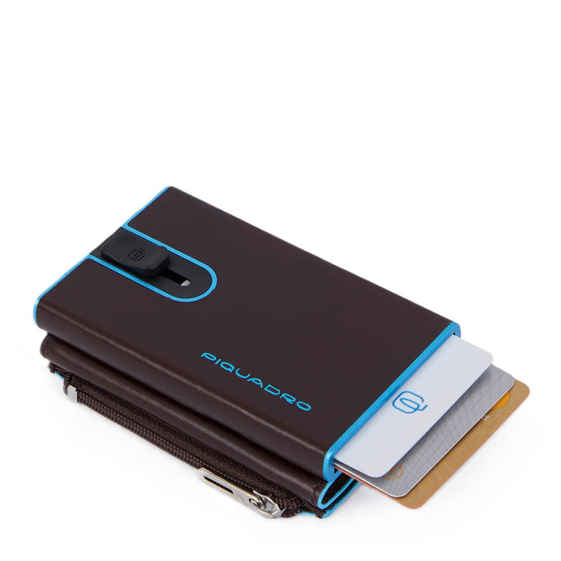 Piquadro Compact wallet porta monete con sliding system Mogano