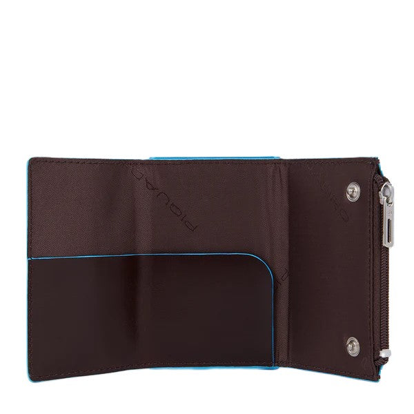 Piquadro Compact wallet porta monete con sliding system Mogano