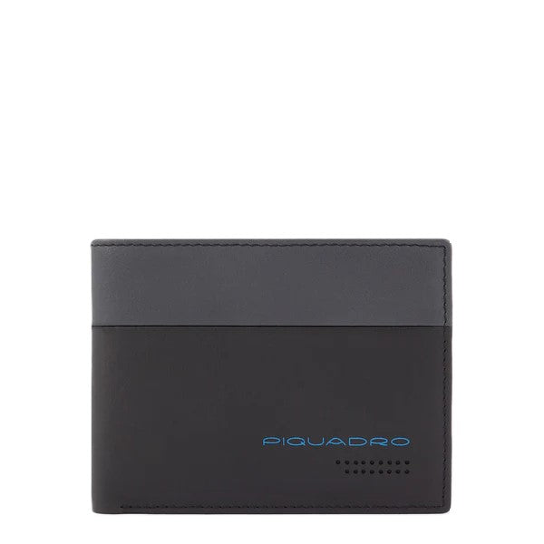 Piquadro Portafoglio uomo con porta monete Nero/Grigio