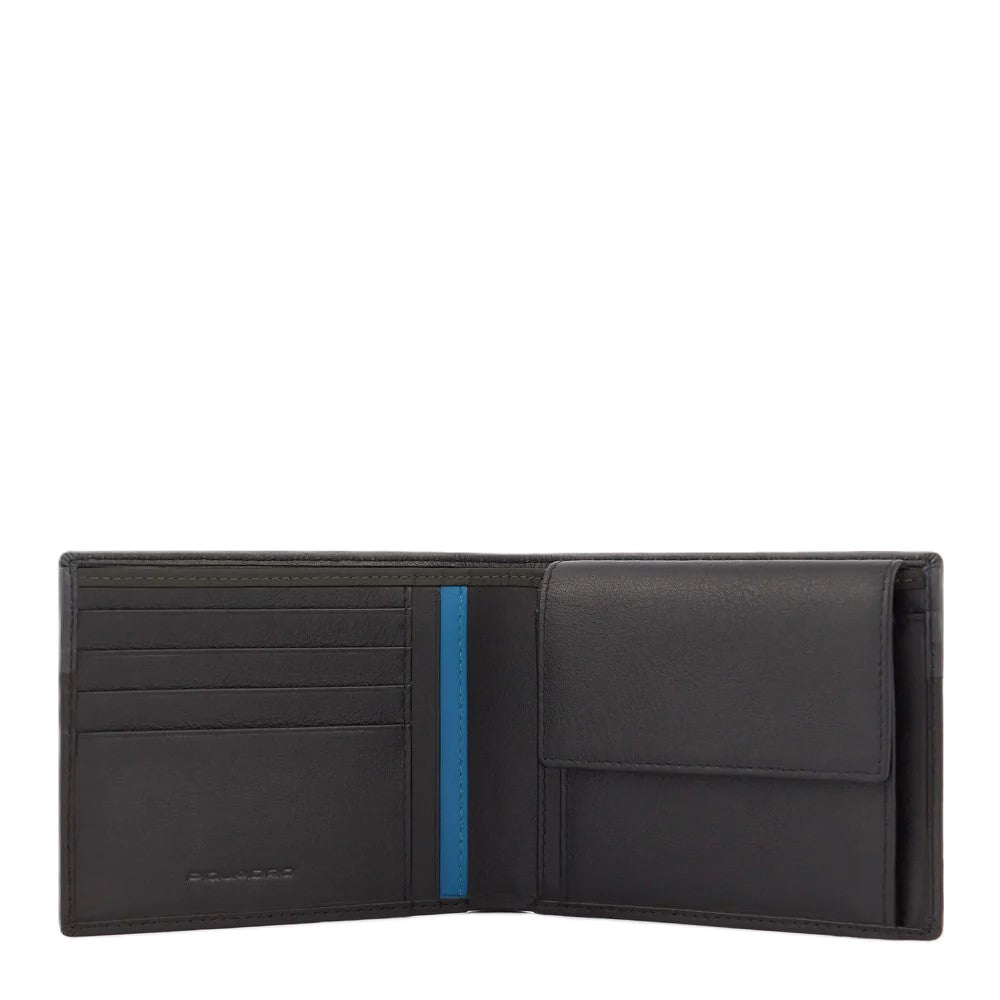 Piquadro Portafoglio uomo con porta monete Nero/Grigio