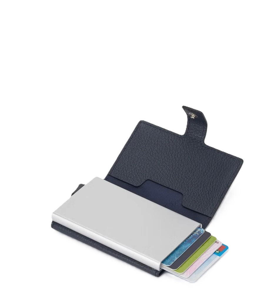 Piquadro Portacarte di credito in metallo Blu